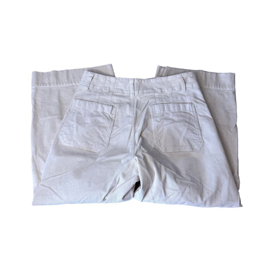 Colette Cropped Wide-Leg Corduroy Pants Ivory White Women's Size 31p - Picture 6 of 6